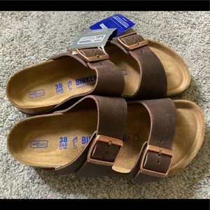 Birkenstock Arizona Soft Footbed Leather Sz 38 NWB